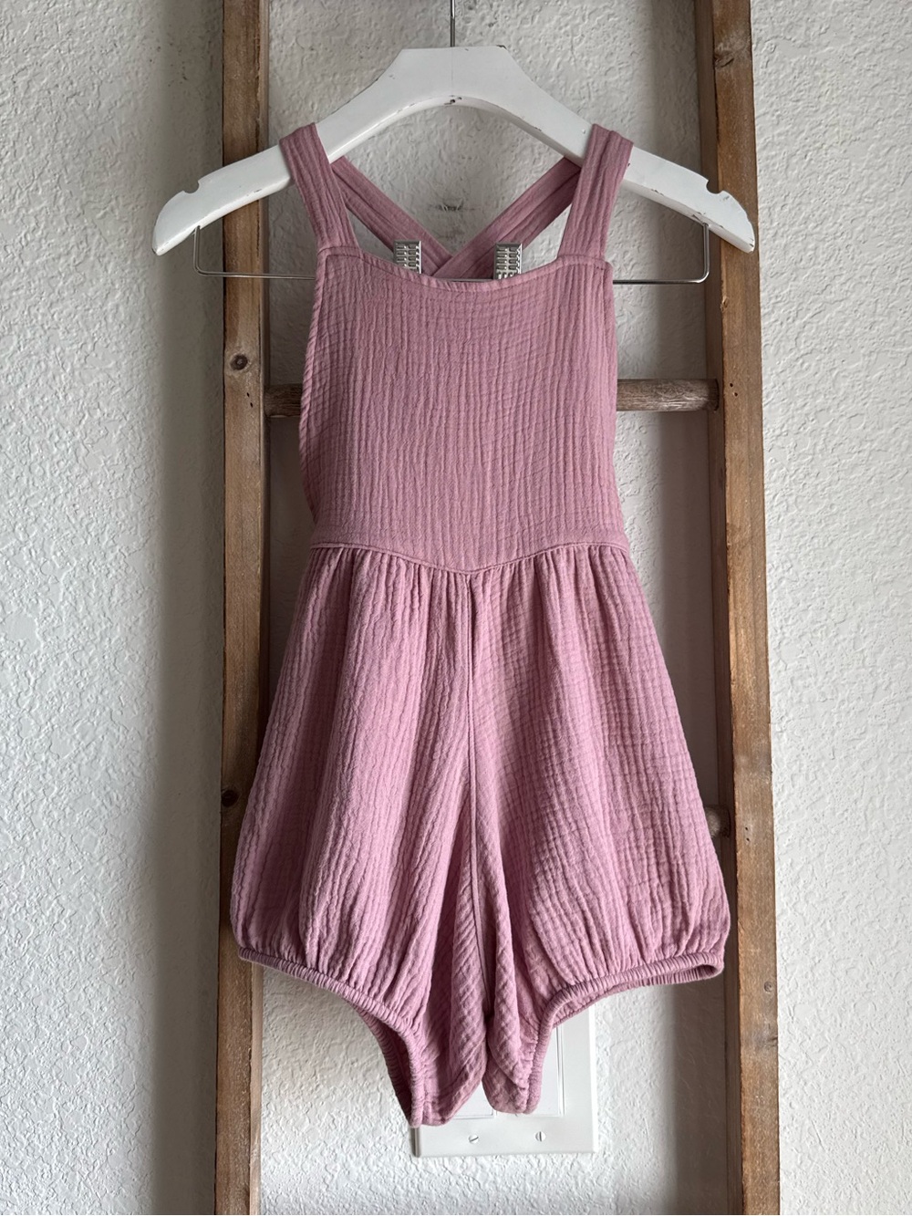 Mabo Kids Playsuit Romper Organic Cotton in Mauve NWT girls sz: 6/7